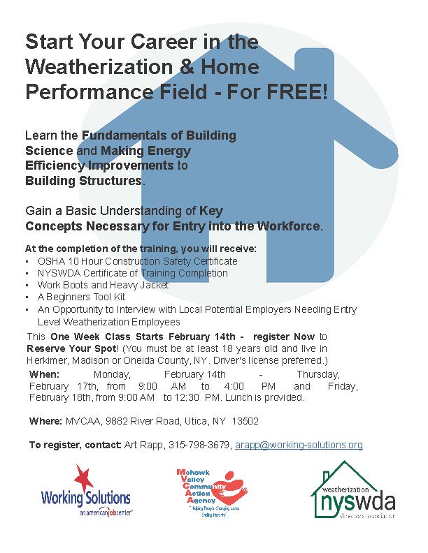 FREE Training JumpStart Your Career In the Weatherization/Home