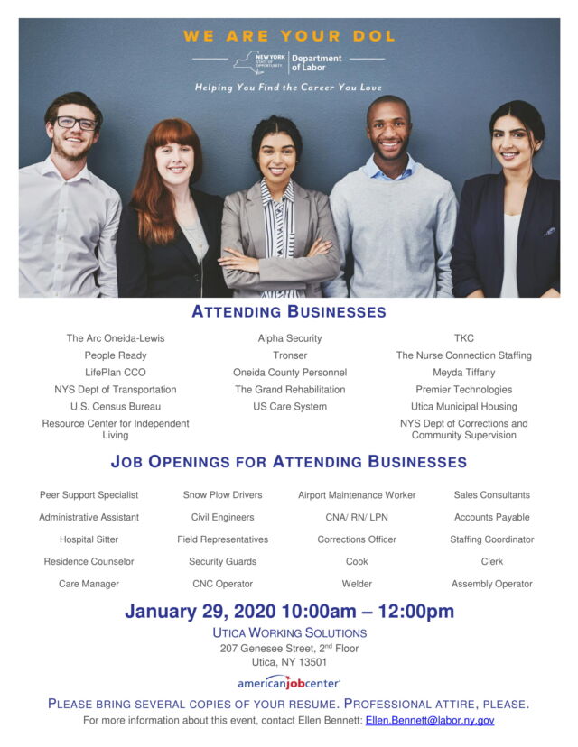 Utica Mini Job Fair Working Solutions