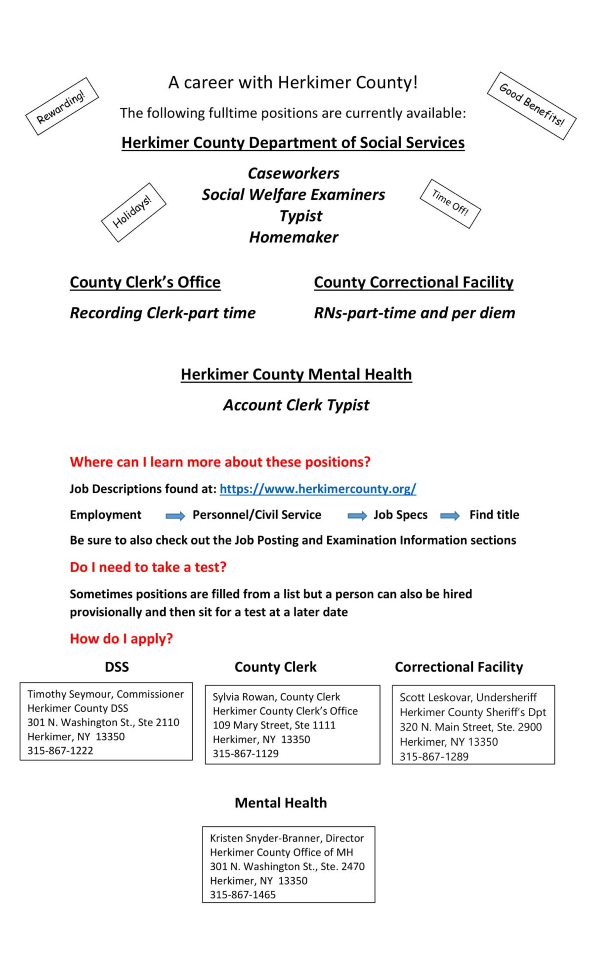 Herkimer County Open Positions Working Solutions